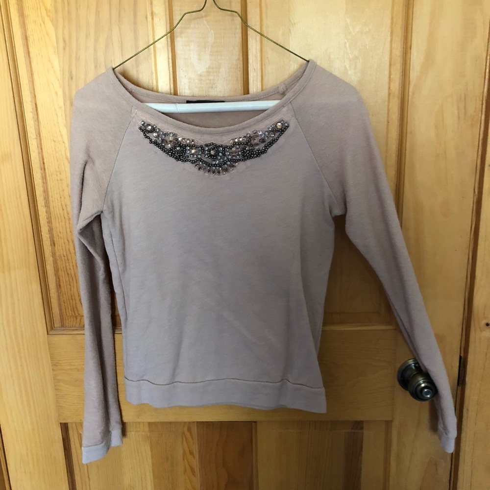 Beaded long sleeve sweater